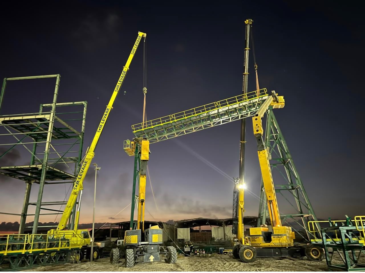 Nacelle élévatrice en chantier au Maroc - SM Grue